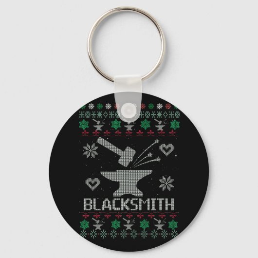 Blacksmith Ugly KerstSweater Sleutelhanger (Voorkant)
