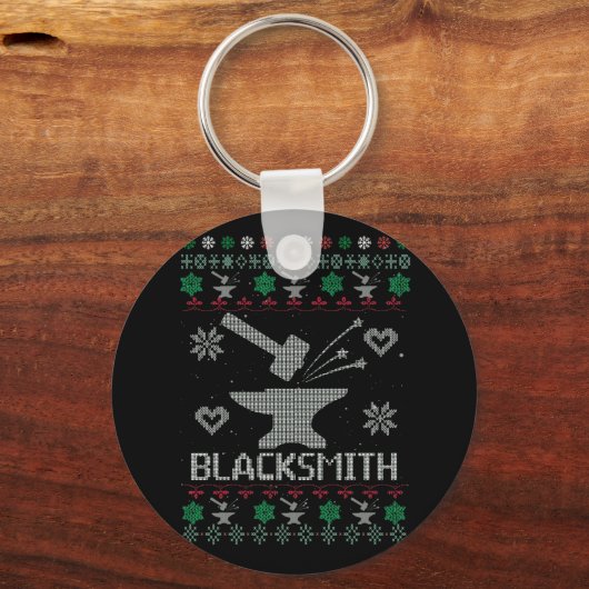 Blacksmith Ugly KerstSweater Sleutelhanger (Voorkant)