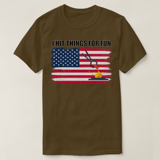 Blacksmith Us Flag Patriotic T T-shirt (Design voorkant)