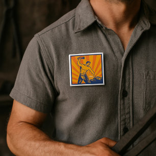 Blacksmith Vierkante Button 5,1 Cm