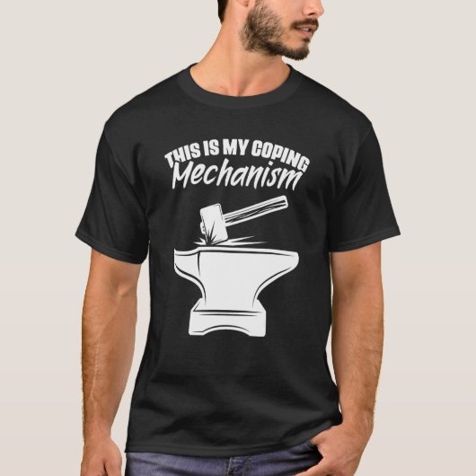 Blacksmithing Anvil Hammer Smeding Metalworking Bl T-shirt (Voorkant)