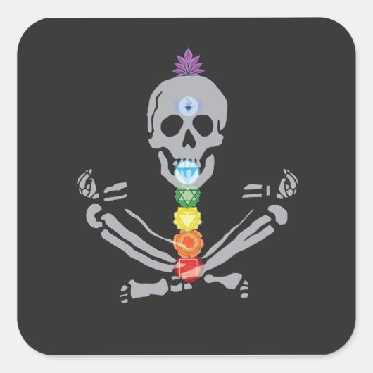 BlackStitch - Chakras Square Vierkante Sticker (Voorkant)