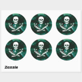 BlackStitch-Emerald Round Ronde Sticker (Vel)