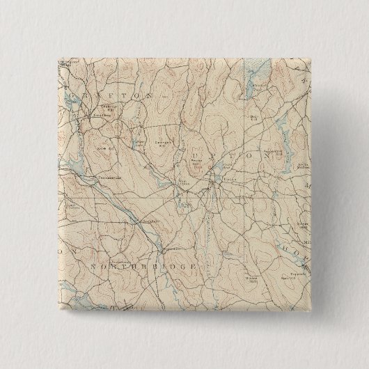 Blackstone, Massachusetts Vierkante Button 5,1 Cm (Voorkant)