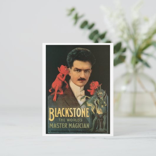 Blackstone ~ Master Magicia  Magische Wet Briefkaart (Staand voorkant)