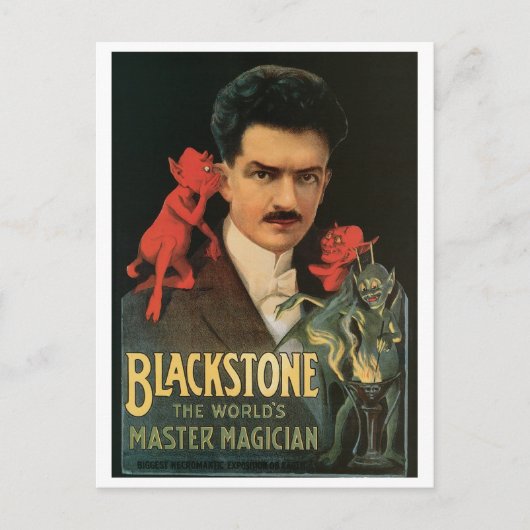 Blackstone ~ Master Magicia  Magische Wet Briefkaart (Voorkant)