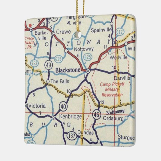 Blackstone VA  kaart Keramisch Ornament (Links)