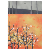 Blackthorn Blossom Spring Landscape Coral Klembord (Achterkant)