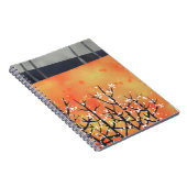 Blackthorn Blossom Spring Landscape Coral Notitieboek (Rechterzijde)