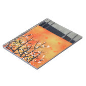 Blackthorn Blossom Spring Landscape Coral Notitieboek (Linkerzijde)