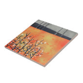 Blackthorn Blossom Spring Landscape Coral Tegeltje (Zijkant)