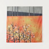 Blackthorn Blossom Spring Landscape Coral Wandkleed (Voorkant)