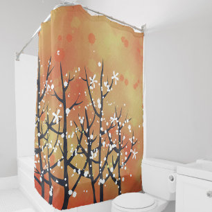 Blackthorn Blossom Spring Landscape Painting Douchegordijn