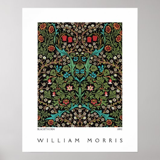 Blackthorn Wildflowerweide William Morris Poster (Voorkant)