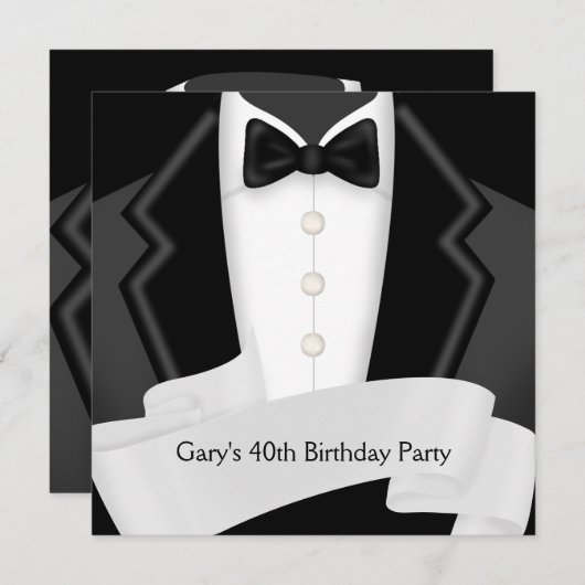 BlackTuxedo betekent zwart wit 40ste verjaardagsfe Kaart (Voorkant / Achterkant)