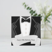 BlackTuxedo betekent zwart wit 40ste verjaardagsfe Kaart (Staand voorkant)