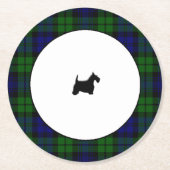 Blackwatch Black Scottie Ronde Kartonnen Onderzetter (Voorkant)