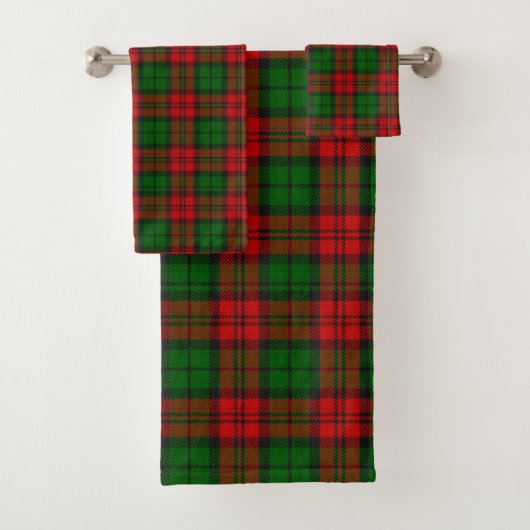 Blackwatch Campbell Tartan Rood Groen Plaid Bad Handdoek (Insitu)
