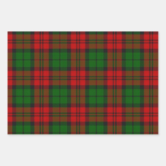 Blackwatch Campbell Tartan Rood Groen Plaid Inpakpapier Vel (Voorkant 3)