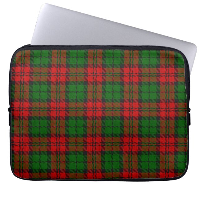 Blackwatch Campbell Tartan Rood Groen Plaid Laptop Sleeve (Voorkant)