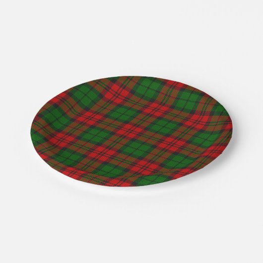 Blackwatch Campbell Tartan Rood Groen Plaid Papieren Bordje (Gekanteld)