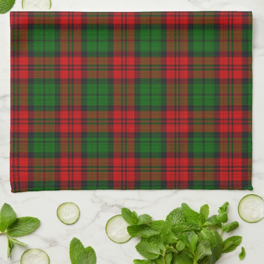 Blackwatch Campbell Tartan Rood Groen Plaid Theedoek (Gevouwen)