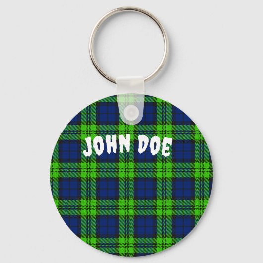 Blackwatch Plaid Tartan aanpassen Sleutelhanger (Voorkant)