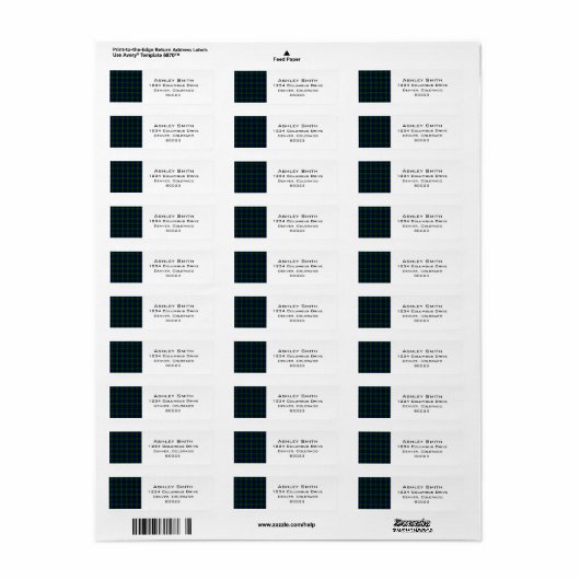 Blackwatch tartan Campbell clan Etiket (Full Sheet)