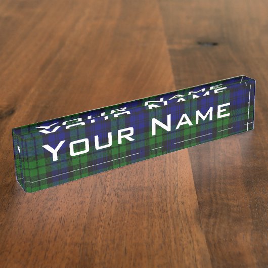 Blackwatch tartan Campbell clan Naambordje (Zijkant)