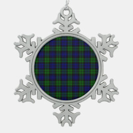 Blackwatch tartan Campbell clan Tin Sneeuwvlok Ornament
