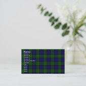 Blackwatch tartan Campbell clan Visitekaartje (Staand voorkant)