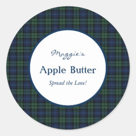 Blackwatch Tartan Plaid Jam Jar Etiketten