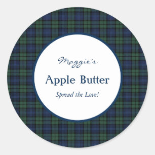 Blackwatch Tartan Plaid Jam Jar Etiketten