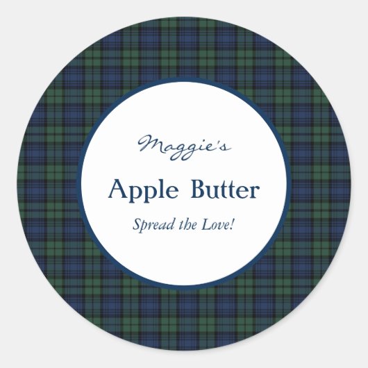 Blackwatch Tartan Plaid Jam Jar Etiketten (Voorkant)