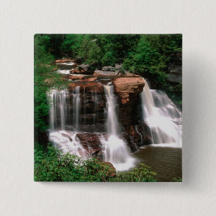 Blackwater Falls, West Virginia, landschappelijk, Vierkante Button 5,1 Cm