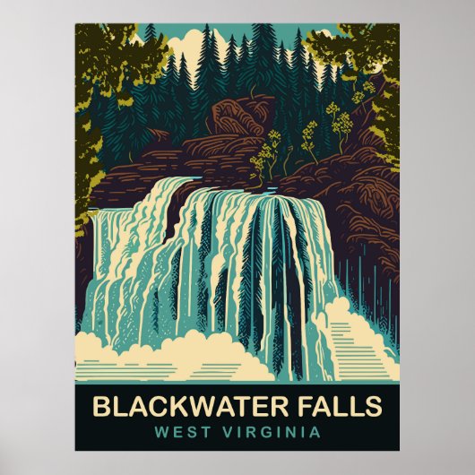 Blackwater Herfsten, West Virginia, Reizen Poster (Voorkant)