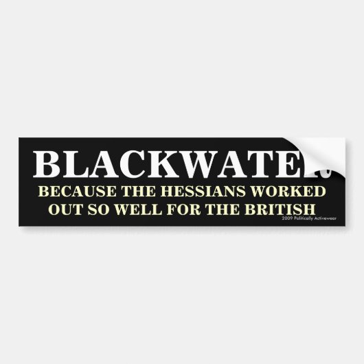 Blackwater & Hessians Bumpersticker (Voorkant)