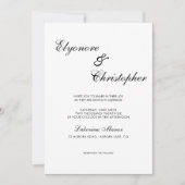 BlackWhite Classic Timeless Calligraphy Wedding Kaart (Voorkant)