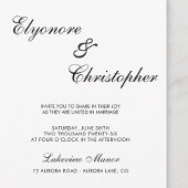 BlackWhite Classic Timeless Calligraphy Wedding Kaart
