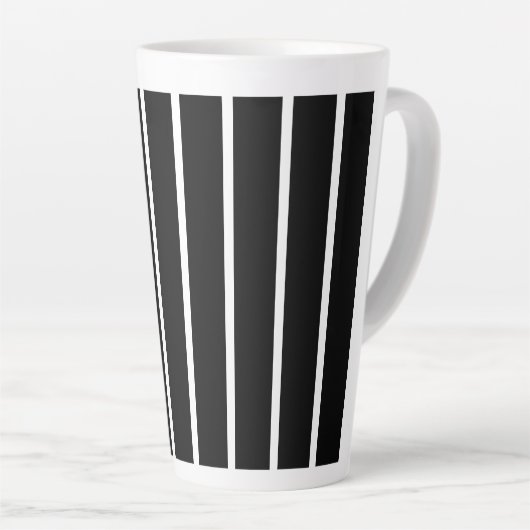BlackWhite Lines Large Latte Mok (Rechterhoek)
