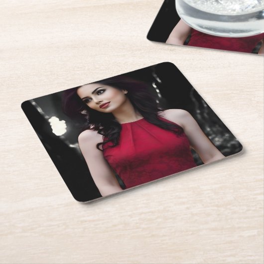 BlackWhiteRed coaster Kartonnen Onderzetters (Schuin)