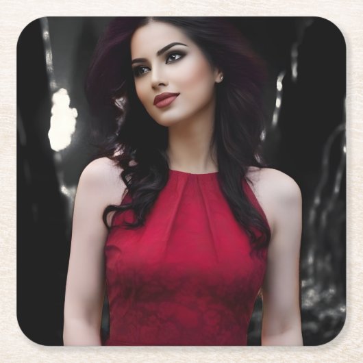 BlackWhiteRed coaster Kartonnen Onderzetters (Voorkant)