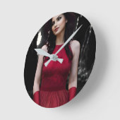 BlackWhiteRed wall clock Ronde Klok (Hoek)