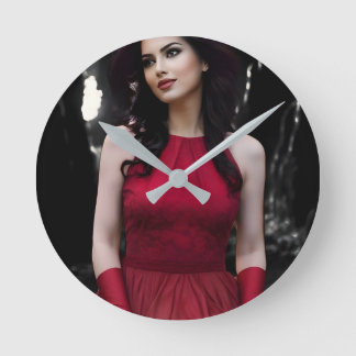 BlackWhiteRed wall clock Ronde Klok