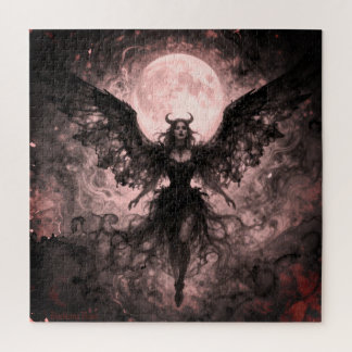 Blackwing Moon - AI Fantasy Digital Art Print Legpuzzel