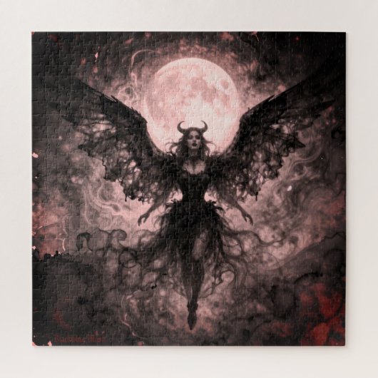 Blackwing Moon - AI Fantasy Digital Art Print Legpuzzel (Verticaal)