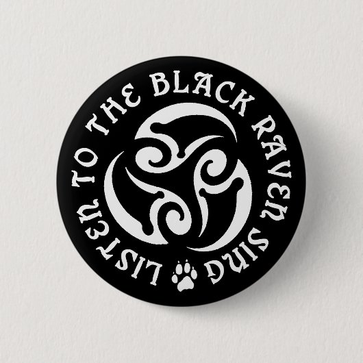 Blackwolf Majik - Raven Sing Button - Zwart (Voorkant)