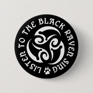 Blackwolf Majik - Raven Sing Button - Zwart