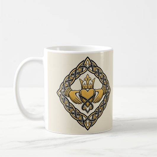 Blackwork Claddagh Koffiemok (Links)