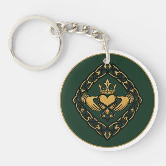 Blackwork Claddagh Sleutelhanger (Voorkant)